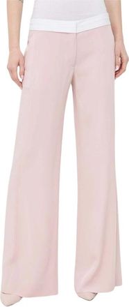 Victoria Beckham Wijde broek met zijpaneel - Dames - Wijde Broeken - Roze - 2XS - Broeken