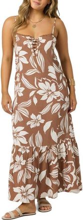 O'Neill Tasmin Floral Maxi Sundress in Carob Brown at Nordstrom, Size Xx-Large