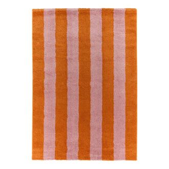 Sweeek Alfombra interior con rayas naranja y rosa