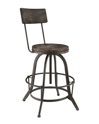 ModWay Discontinued Modway Procure Pine Wood & Iron Bar Stool