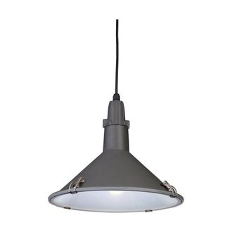 Netlighting Eden 1 Light Dome Ceiling Pendant Grey IP44 E27