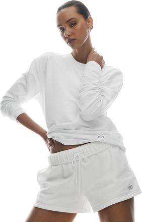 Alo | Double Take Long Sleeve Crewneck Top in White, Size: XL