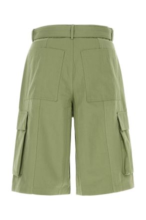 Maison Kitsun&eacute; Mens Green Cotton Bermuda Shorts Turfgreen Exterior