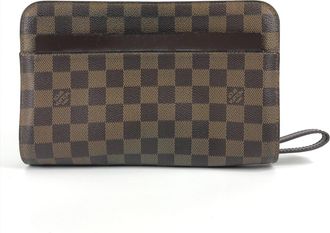 Louis Vuitton Brown Ebene Damier Canvas Clutch Bag Pouch (Pre-Owned)