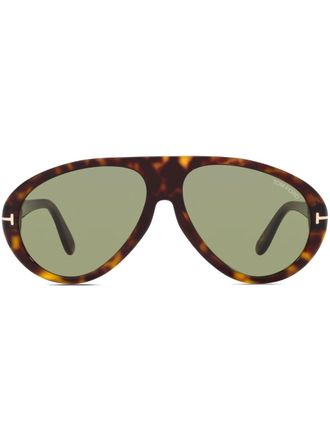 Tom Ford Eyewear Occhiali da sole con effetto tartarugato - Verde