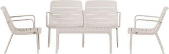 DRAWER Conjunto de jard&iacute;n para 4 personas en resina - Beige