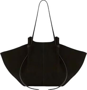 Generic Women Shoulder Bag Suede Frosted Top Layer Minimalist Design Versatile Fashionable Wing Carrying Large Capacity(Black)