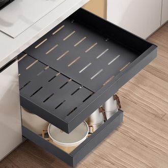 OEM Juego De 1 Organizador Deslizante Adhesivo Para Cajones De Cocina, Gris Oscuro, Almacenamiento