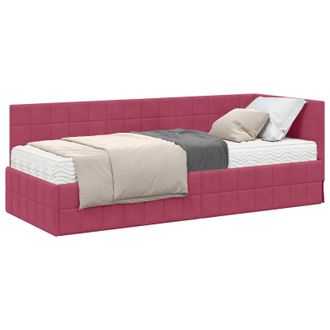 vidaXL Estructura De Cama Esquina Con Colch&oacute;n 2 Pcs Verde Terciopelo Vidaxl