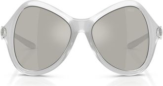 Diesel DL3010U 53mm Cat Eye Sunglasses in Cristal Metallic /Silver at Nordstrom