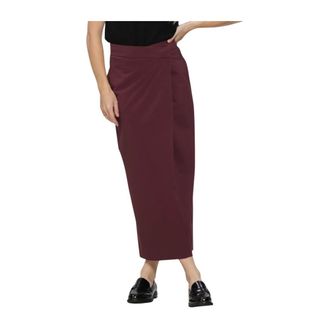 JapanTKY Seishi Maxi Rok - Dames - Rokken - Rood - Maat: L Zijde