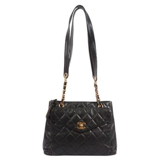 Chanel Black Grained Calfskin Tote Bag (Pre-Owned)