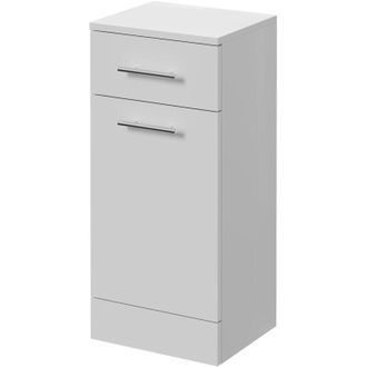 Alexander James Alexander James Gloss White 350mm x 300mm Laundry Basket - 350mm - Chrome 96mm Knurled Bar Handle