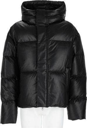 Maison Margiela Cropped Black Puffer Jacket With High Collar And Hood