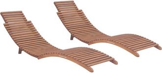 vidaXL Vidaxl - Tumbonas Plegables 2 Unidades Madera Maciza De Teca