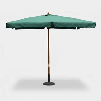 COSMA Sombrilla De Jard&iacute;n Tela Parasol Y Poste De Madera Mod. Fantasy Verde Oscuro 2x3