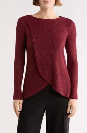 Go Couture Long Sleeve Cross Hem Top in Chili Oil at Nordstrom Rack, Size X-Large