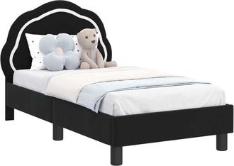 vidaXL Estructura De Cama Para Ni&ntilde;os Peque&ntilde;os Con Cabecera Negro Vidaxl