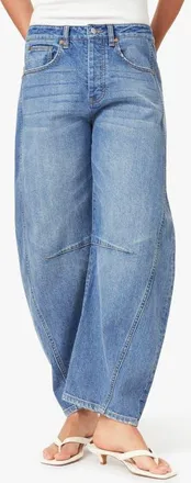 Habitual Harper High Waist Crop Barrel Leg Jeans in Cove at Nordstrom, Size 32