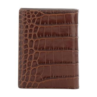 Tom Ford Accessoires, Heren, Bruin, ONE Size, Leer, Exotic Line Opvouwbare Kaarthouder
