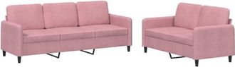 vidaXL Juego De Sof&aacute;s 2 Piezas Terciopelo Rosa Vidaxl