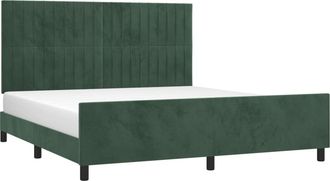 vidaXL Estructura Cama Con Cabecero Terciopelo Verde Oscuro 180x200 Cm Vidaxl