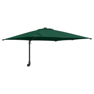 Berkfield Home Patio Umbrella Green Polyester 300 cm x 300 cm Collapsible