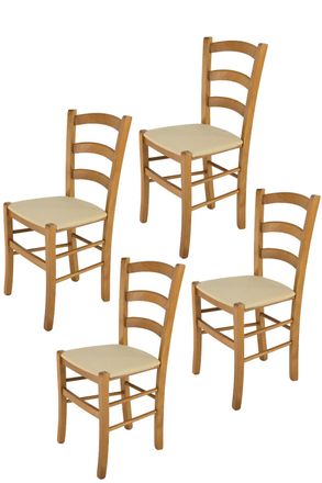 Tommychairs Tommychairs 4 Sillas Venice En Haya Roble, Asiento Tela C&aacute;&ntilde;amo