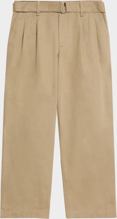 SIMKHAI Mens Kent Pleated Cotton Trousers