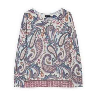 Fiorella Rubino Maglia fine stampa paisley - - Knitwear - Donna - Blu - M