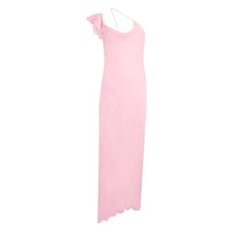 Self Portrait Party Dresses, female, Pink, Size: S Asymmetric Neckline Midi Dress
