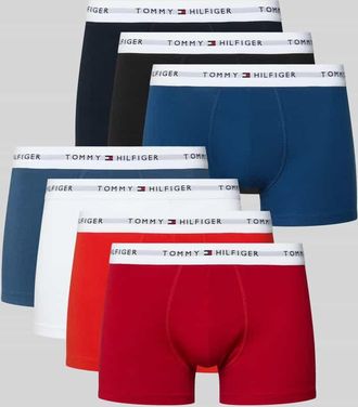 Tommy Hilfiger Trunks aus Baumwoll-Mix im 7er-Pack in Rot, Gr&ouml;&szlig;e XXL