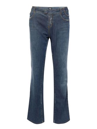 Dolce & Gabbana logo-embroidered jeans - Blue