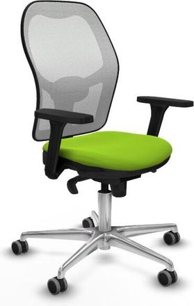 Piqueras y Crespo Piqueras Y Crespo - Jorquera Sincro Malla Blanca Similpiel Pistacho Brazos 3d Base Aluminio Ruedas 65mm Engomada