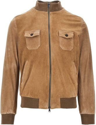 Dacute Suede leather bomber jacket Man 48