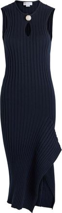 Stella McCartney Stella Mccartney Ribbed Cotton Midi Dress - Navy - 38 (UK6 / XS)