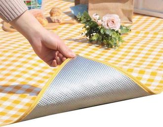 OEM Manta De Picnic - 200x300 Cm - Resistente Al Agua Y A La Arena - Amarilla