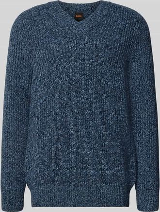 Boss Orange by Hugo Boss BOSS Orange Shaped Fit Strickpullover aus Schurwoll-Mix Modell KARINET in Marine, Größe XXL