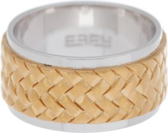 Effy Sterling Silver & 18K Yellow Gold Woven Design Band Ring - Size 10 at Nordstrom Rack
