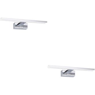 Loops 2 PACK Sleek Chrome Mirror Wall Light - Stylish Bathroom LED Fixture in Metallics