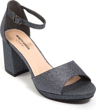 Ninety Union Jassy Block Heel Sandal in Pewter at Nordstrom Rack, Size 10