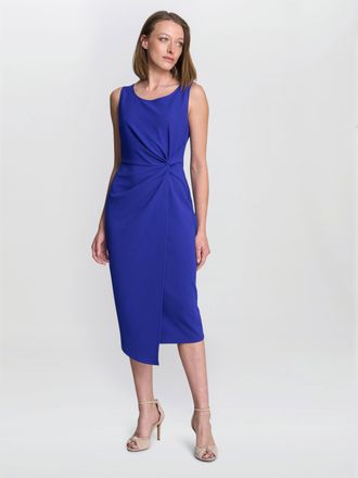 Gina Bacconi Womens Helena Pencil Skirt Dress - Blue - Size 18 UK