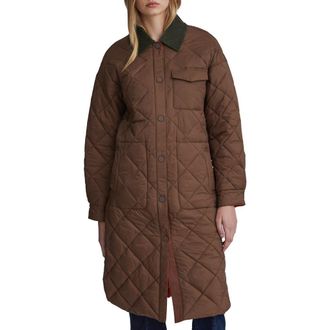 NVLT Semi Cire Reversible Longline Shacket in Chocolate at Nordstrom Rack, Size Large
