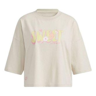 adidas (WMNS) adidas neo May Love Tee Alphabet Printing Sports Round Neck Short Sleeve Bauxite Brown H62002