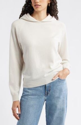 Nordstrom Cashmere Sweater Hoodie in Ivory Sand at Nordstrom Rack, Size Xx-Large