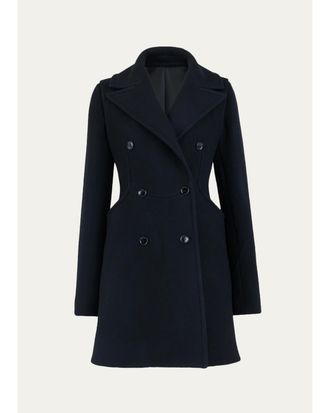 Alaia Curved Pocket Double-Breasted Wool Coat