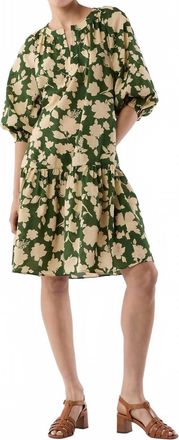 Ann Mashburn Allegra Midi Dress In Green/natural Shadow Floral Seersucker