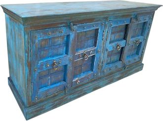 Wanderlust Deco Aparador de madera artesanal 223x50x91h cm