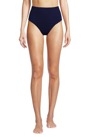 Lands End Cheeky High Waisted Bikini Bottoms in Deep Sea Navy at Nordstrom, Size 10