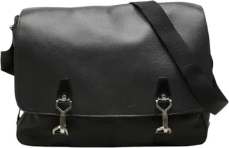 Louis Vuitton Taiga Ardoise Black Leather Nylon Messenger Bag Shoulder Bag (Pre-Owned)